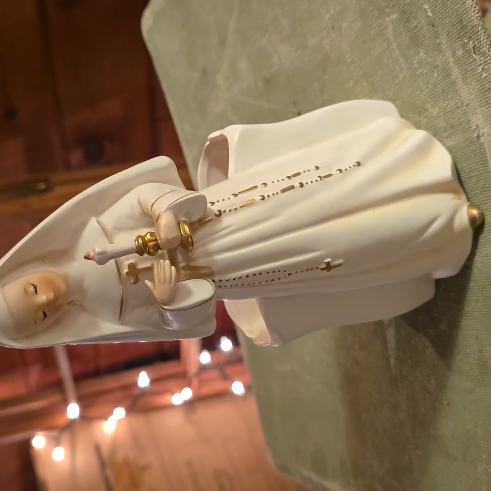 Relpo 50s 60s Nun Candle Ceramic Planter Vase Vessel Vintage Religious Rosary